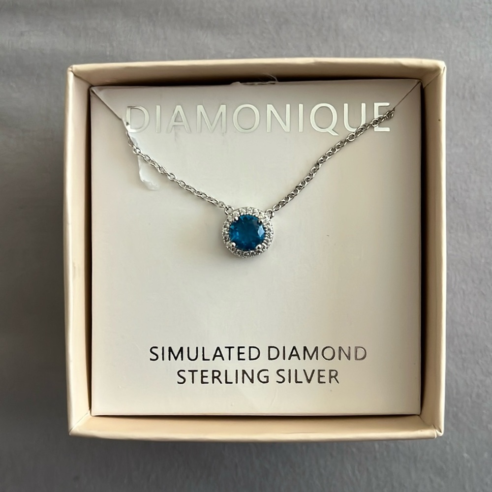 Diamonique Blue Necklace